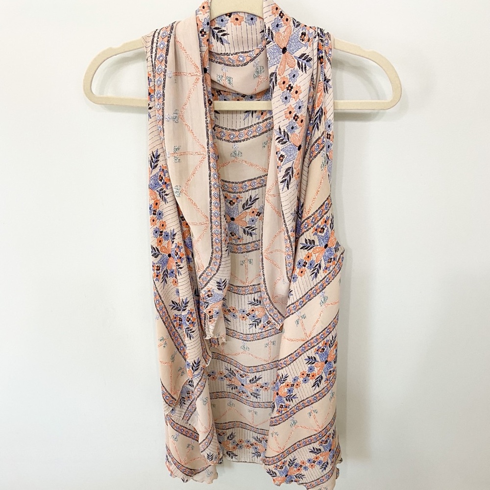2 for $20 | Boho Floral Sleeveless Shawl Wrap CoverUp